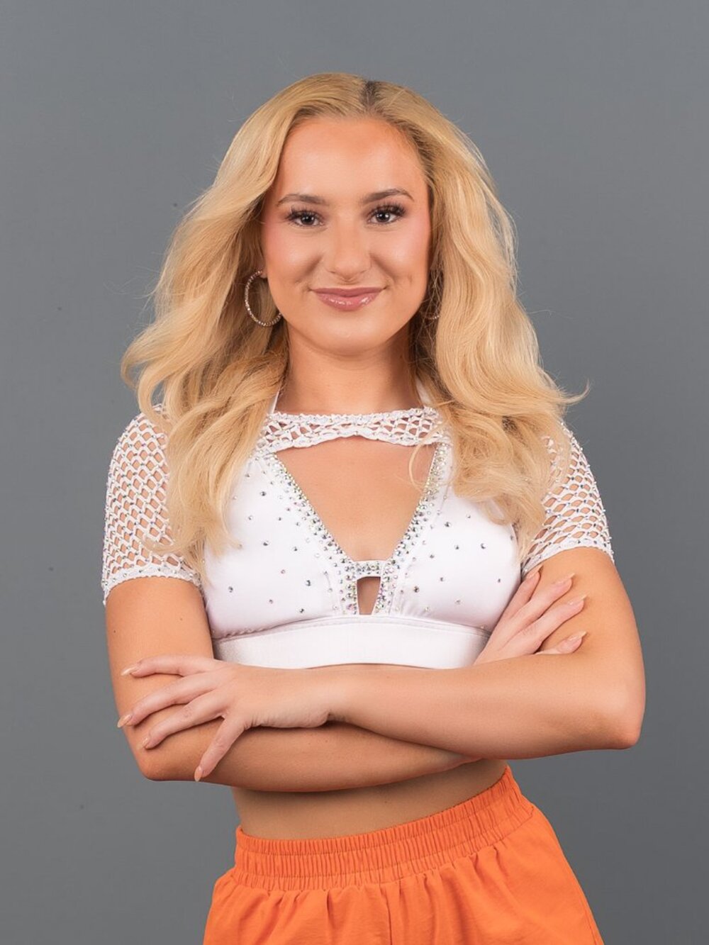 White Wide Fishnet Ultra Bling Mesh Mini Bolero Sleeve Top - Small